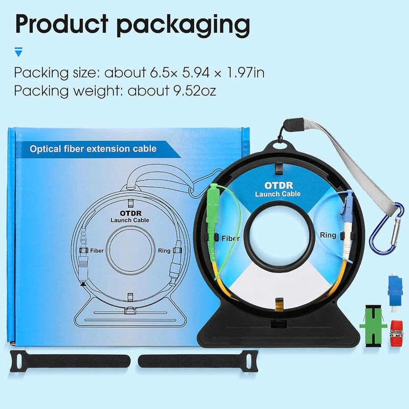 [Australia - AusPower] - OTDR Launch Cable - SC/APC to LC/UPC Single-Mode SM 9/125μm Fiber Optic Dead Zone Eliminator Test Cable - 1000m High-Performance Extension Cord for OTDR Testing & Fiber Network Troubleshooting 