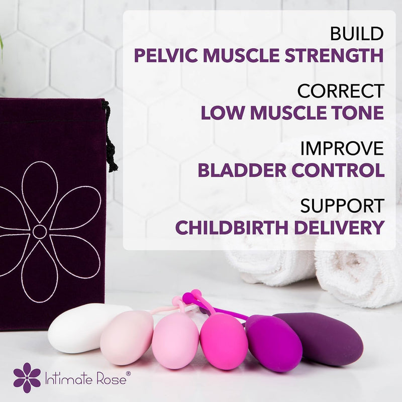 Kegel Exercise System - Pelvic Floor Exercises - Set of 6 Premium Silicone Kegel Exercise Weights & Control with Training Kit for Women: Beginners & Advanced (Pack of 1) Basic Kegel Set