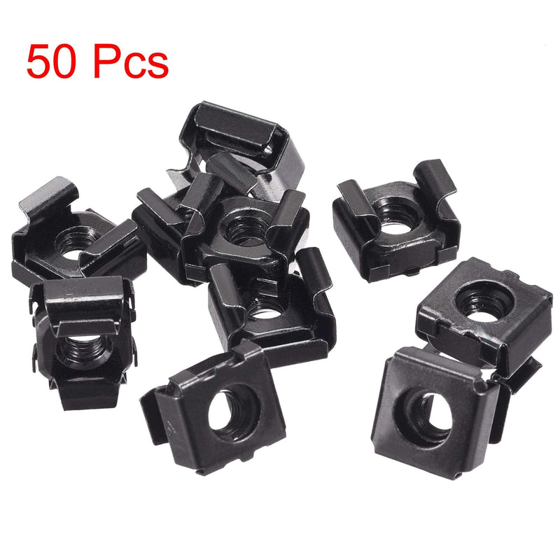 [Australia - AusPower] - uxcell Snap-in Cage Nuts - M5 x 0.8mm Carbon Steel Metric Nut for Server Shelve Cabinet 50pcs 