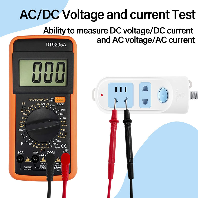 [Australia - AusPower] - Sutekus Digital Multimeter AC DC Voltmeter Ohm Volt Amp Tester Resistance Capacitance Diode HFE Tester 
