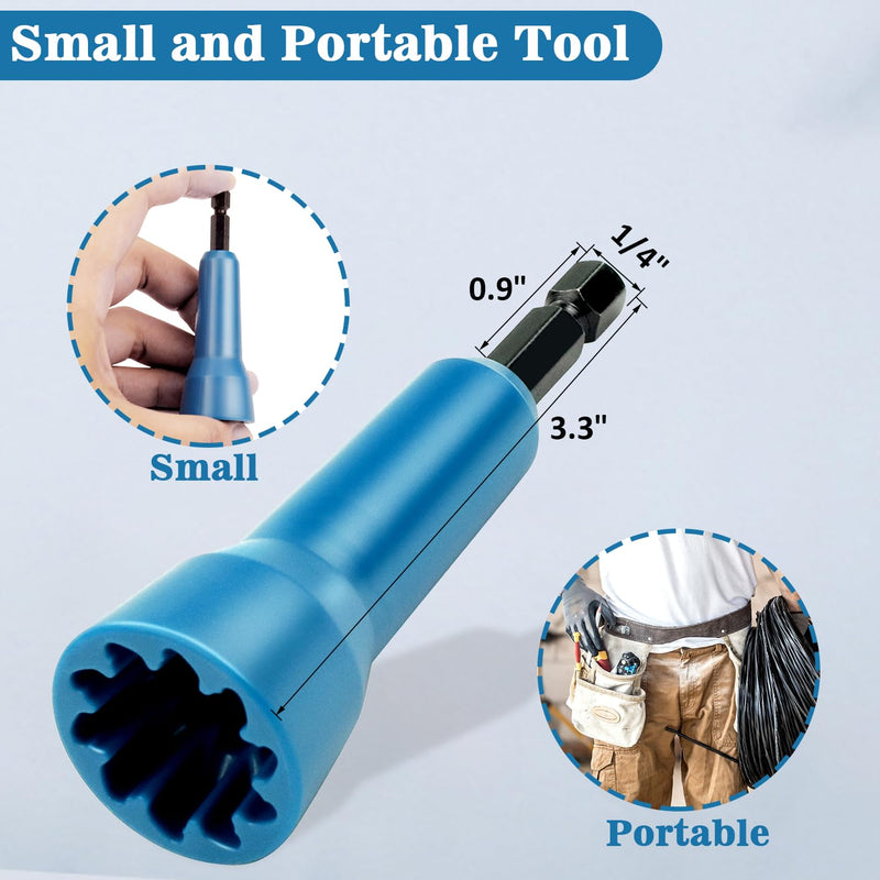 [Australia - AusPower] - Wire Twisting Tool, Wire Spin Twister Nut, Spin Twist Wire Connector, Wire Twisting Spinner, Wire Spin Driver Nut, Wire Twister Tool for Drill and Wire Connector Driver with 1/4" Chuck Blue 