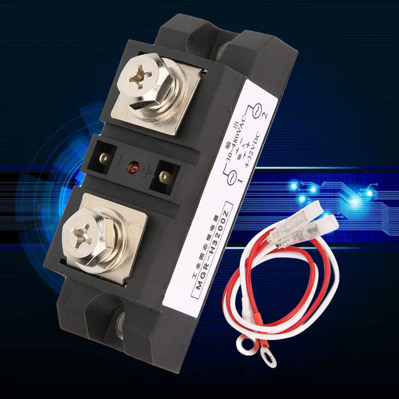 200A Industrial Solid State Relay, High Switching Speed Noiseless Industrial Solid State Relay Relay DC Control AC SSR Anti Vibration for Petrochemical Equipment