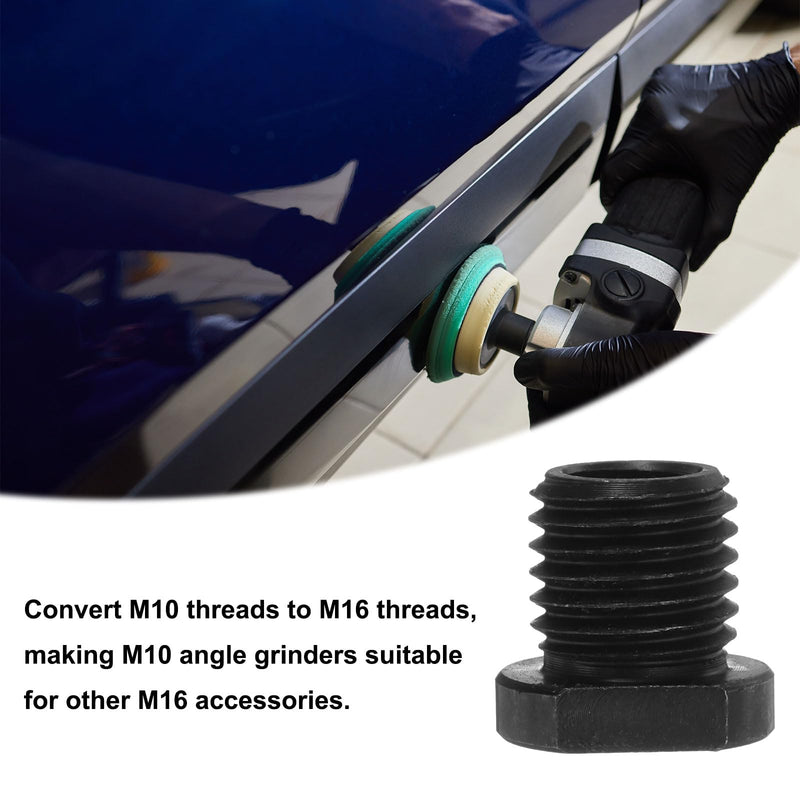 [Australia - AusPower] - QUARKZMAN M10 Female to M16 Male Adapter Polisher Adapter Connection Rotary Tool Attachment Thread Adapter Conversion Tool for Diamond Core Drill Polishing Wheel Black 