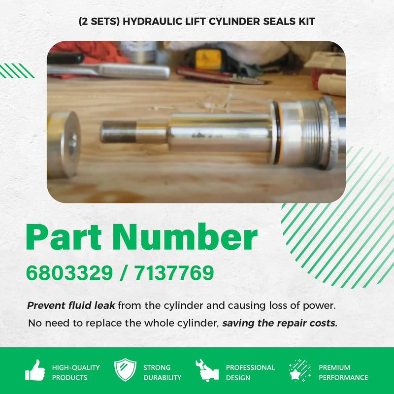 [Australia - AusPower] - 2-Pack 6803329 7137769 Hydraulic Lift Cylinder Seals Kit, Replace for Skid Steer Lift Hydraulic Cylinder Seal Kit, Fit for Bobcat 444, 500, 520, 530, 533, 540, 542B, 643, 731, 743 etc 2 Sets 