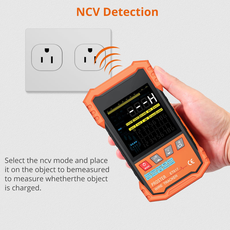 [Australia - AusPower] - Proster Network Cable Tester - PoE Cable Tester, NCV,Port Flashing, Ethernet Wire Tracer Test, Length Measurement,Multi-Function Trouble-Free Line Scan Mode 