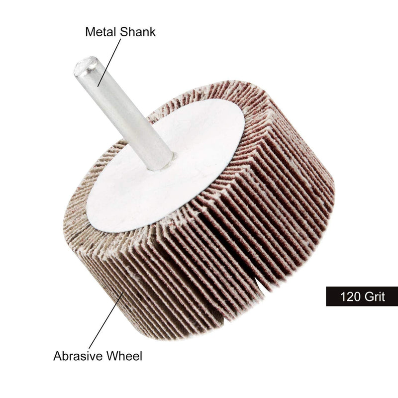 [Australia - AusPower] - 10 Pack Sanding Flap Wheel, 2 x 1 x 1/4 inch Shank Mounted Flap Wheels 120 Grit Aluminum Oxide Abrasive Flap Grinding Wheels by STARVAST for Removing Rust, Deburring, Grinding Polishing Flat 