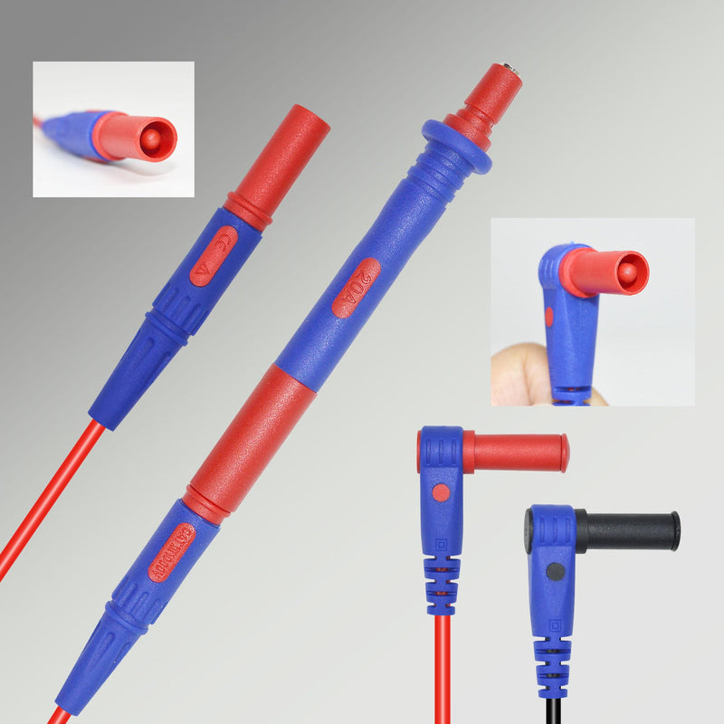 [Australia - AusPower] - ZIBOO KIT-17 Multimeter Test Leads Kit, Professional and Super Soft Silicone Test Leads Digital Multimeter Leads with Ultra-Sharp Replaceable Multimeter Probes Tips Set of 10 