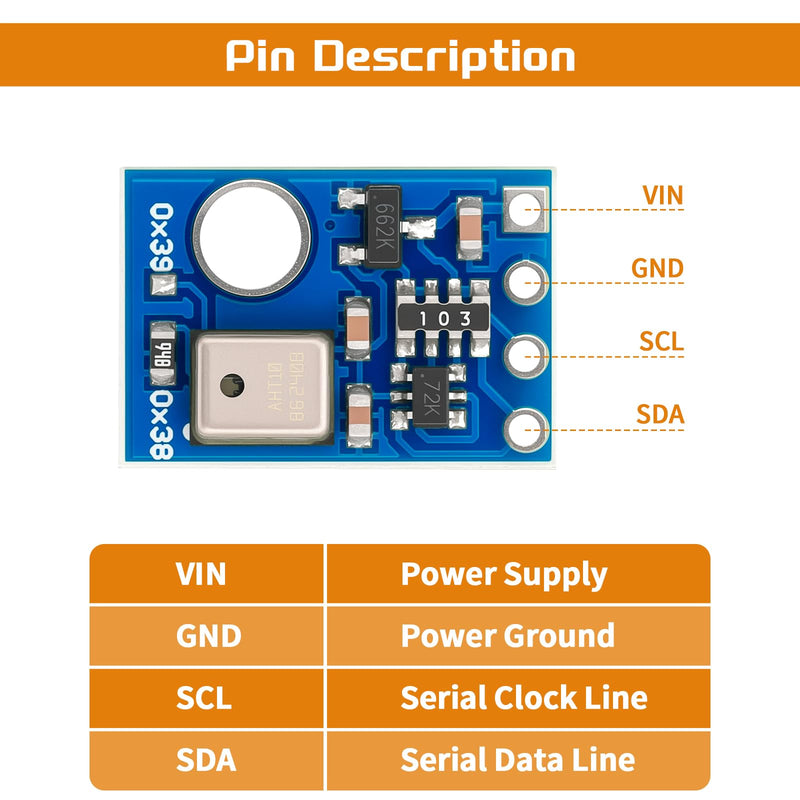 [Australia - AusPower] - 10pcs AHT10 Temperature and Humidity Sensor Module High Precision I2C IIC Communication Replace DHT11 SHT20 AM2302 