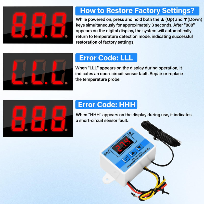 diymore Digital Temperature Controller AC 110V-220V Microcomputer Thermostat Controller Switching Module