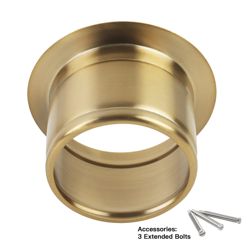 LQS Extended Sink Flange, Deep Garbage Disposal Sinks Flange for Kitchen Sinks, Fit for 3-1/2 Inch Standard Sink Drain Hole, Deep Sink Flange (Golden) Golden