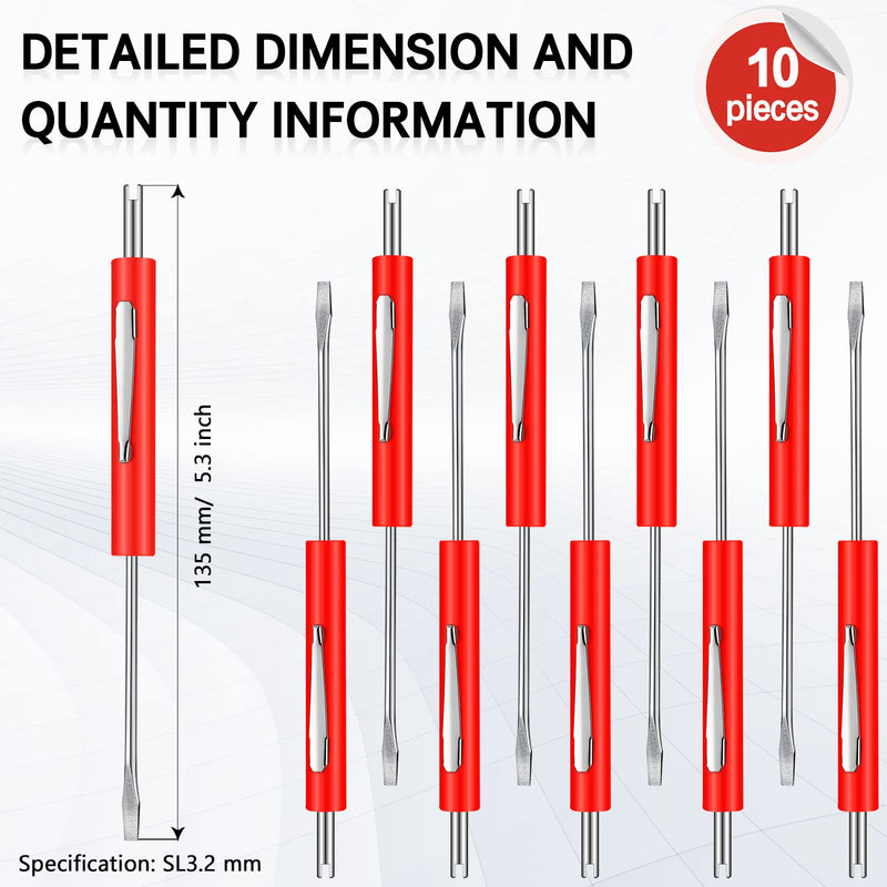 [Australia - AusPower] - Zhehao 10 Pcs Pocket Screwdriver with Valve Core Removal Tools, Mini Screwdriver Set Small Dual Use Screwdriver Kit with Clip for Mechanics Electricians Electronic Technician Assembler?Red? Red 