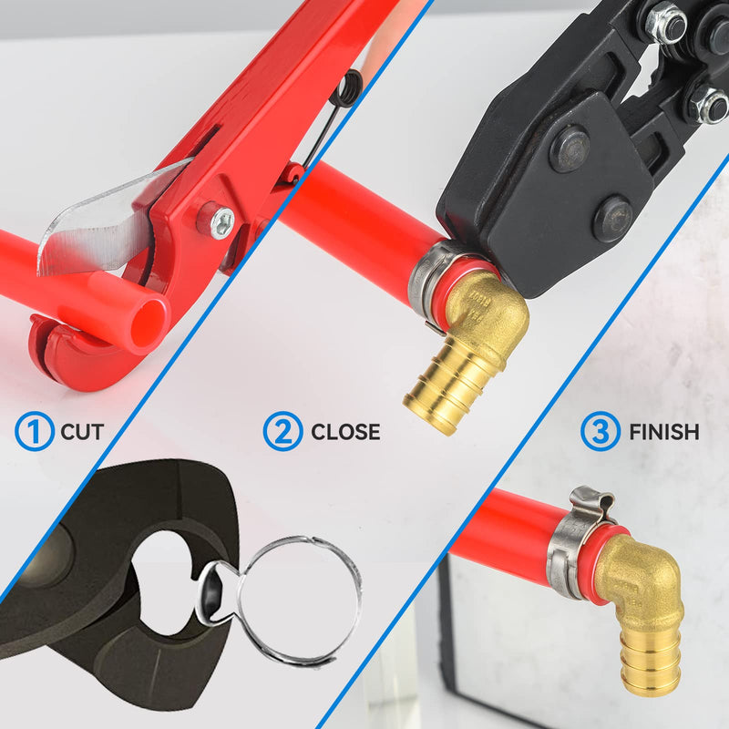 [Australia - AusPower] - 100 Pack 1/2 Inch Pex Cinch Clamp Rings,Premium 304 Stainless Steel PEX Crimp Ring,Pex Fitting Clamps Pinch Ring for PEX Tubing Pipe Fittings Connection 1/2inch(100Pack) 