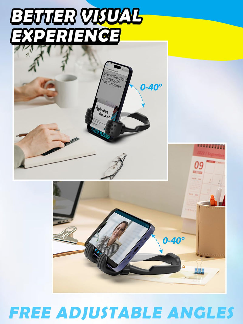 [Australia - AusPower] - Graduation Gifts for Her Him 2024 College High School Masters Degree Thumbs up Lazy Phone Stand Holder Funny Gadgets Teens Boys Girls Kids Dad Father Mother Husband Wife Adults Men Who Have Everything Black 