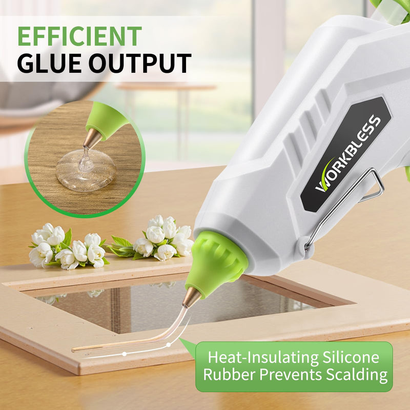 [Australia - AusPower] - WorkBless Hot Glue Gun, Dual Temp Glue Gun 60W/100W, Fast Heating Heavy and Duty Glue Gun with 20PCS Full Size Glue Sticks for Arts, Home Repair, Professional DIY & Industrial Use 