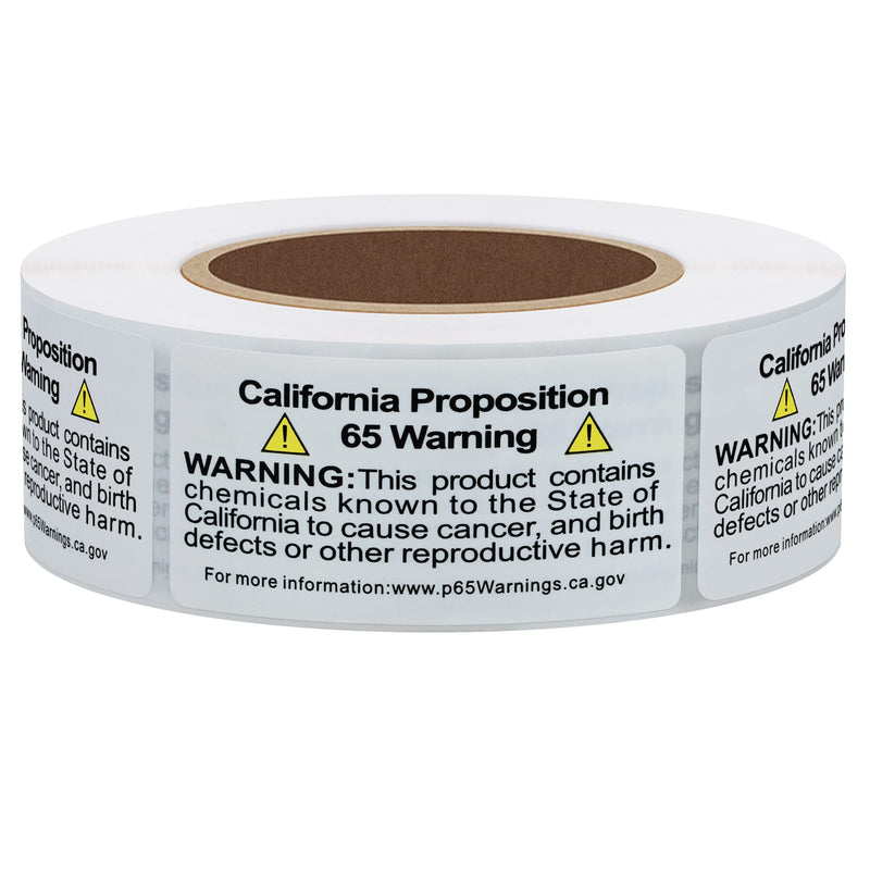 [Australia - AusPower] - California Prop 65 Warning Labels, 1×2 Inch P65 Health Consumer Alert Sign Chemical Safety Self Adhesive Stickers - 500 Labels Per Roll (10 Rolls) 