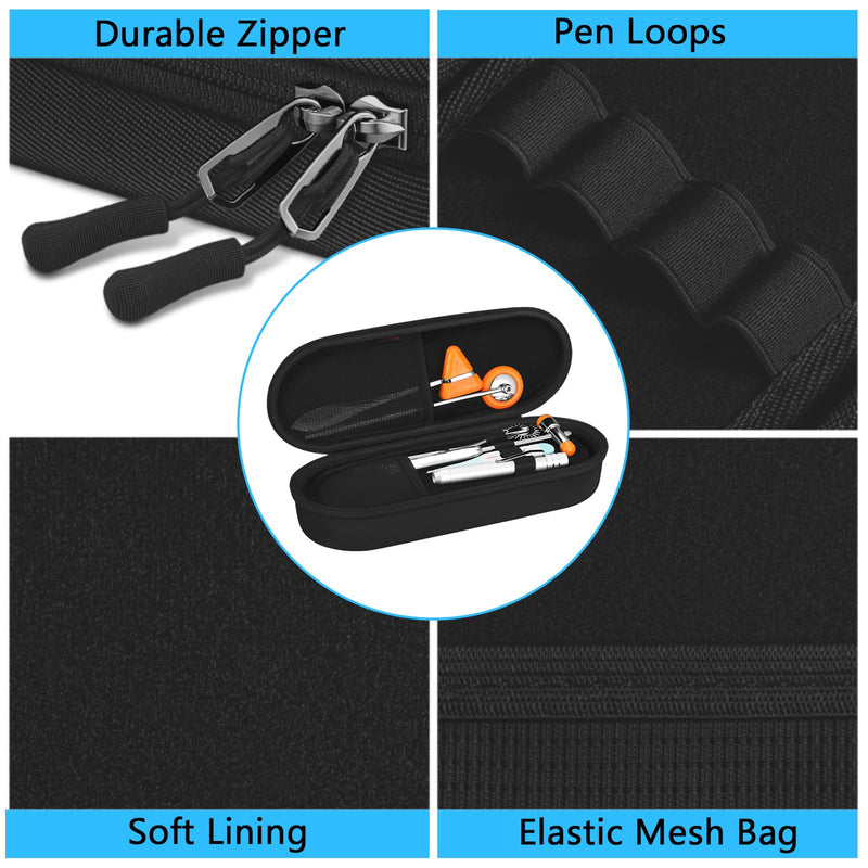 [Australia - AusPower] - Stethoscope Case for 3M Littmann Classic III, Lightweight II S.E, Cardiology IV Diagnostic, MDF Acoustica Stethoscopes - Travel Hard Carrying Bag for Doctor & Nurse Accessories (Black) Black 