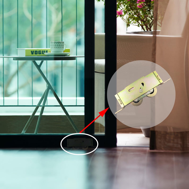 Sliding Patio Door Tandem Roller Assembly for Guardian Glass Doors, 1-1/4" Steel Ball Bearing, 5-3/4" Hole Centers, Edge Adjustable, 2 Pack Edge Adjuster