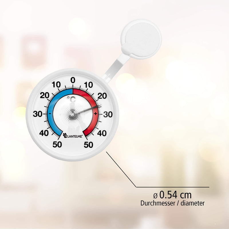 [Australia - AusPower] - Lantelme Set of 2 Window Thermometer Set Self-Adhesive Outside on Window Pane or Frame, Temperature + - 50°C, Analogue Bimetal Thermometer for Garden and Windows, Made in Germany in White 