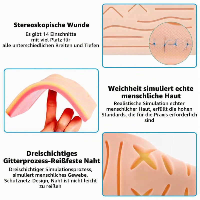 Surgical Suture Kit - Suture Practice Kit with Silicone Suture Pad, Suture Material Surgery, Wound Suture Exercise Set with Instruments and Threads, Gift for Medical Students & Veterinarians