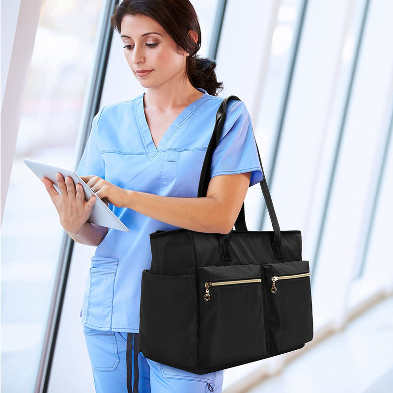 [Australia - AusPower] - Damero Nurse Bag for Work Supplies, Medical Bags with Laptop Sleeve for Home Care Nurse, Health Care Staff and More, Black 