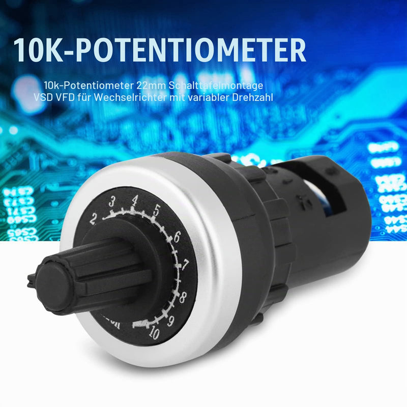 10K Potentiometer Speed Controller Frequency Converter VSD VFD 0-10V Speed Control Compatible with VFD Motor Control for CNC Workshop