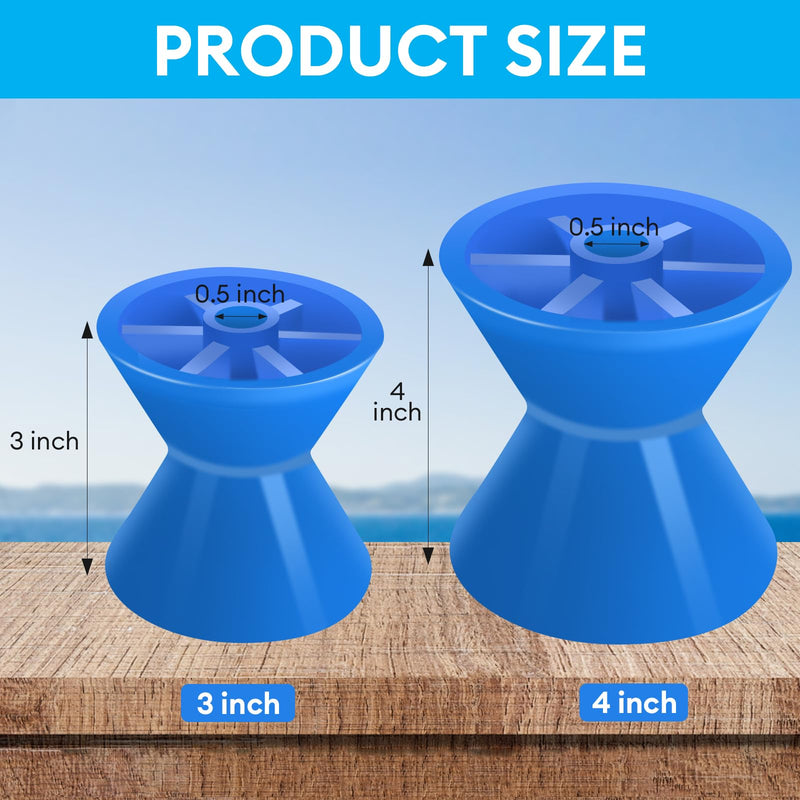 3 Inch 4 Inch Boat Trailer Roller Installation Aperture 1/2" Bow Stop for Boat Trailers Blue Bow Roller. 3 Inch