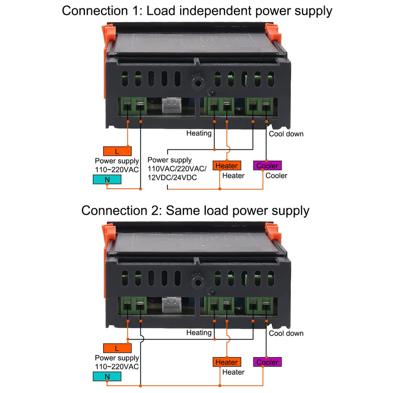 [Australia - AusPower] - STC-1000 10A DC 24V Digital LED Temperature Controller Cooling Heating Centigrade Thermostat 2 Relays LED Output with NTC Sensor Probe 1pcs 