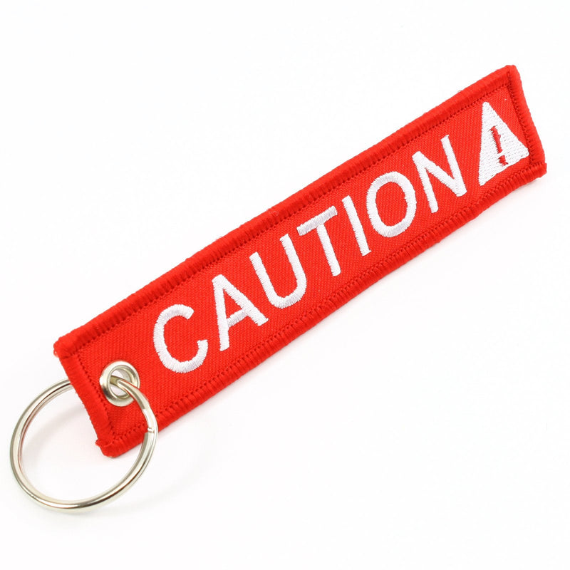 [Australia - AusPower] - CAUTION Key Chain SAFETY Tag Red White SIZE: 1in by 5in QTY: 5 pack - by Rotary13B1 