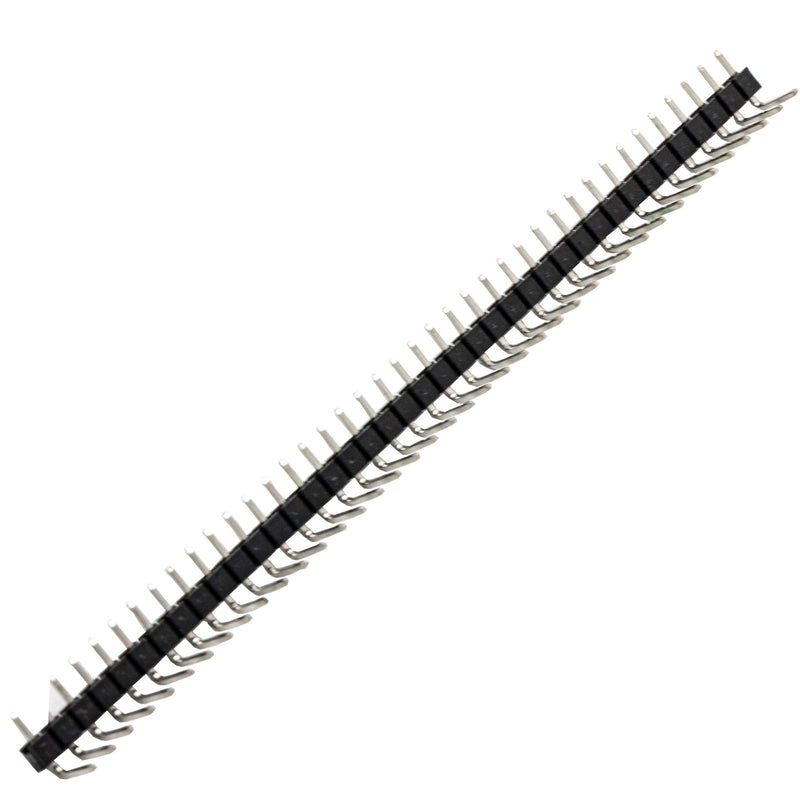 [Australia - AusPower] - 10pcs 1x40 40 Pin Headers Male 2.54mm Single Row Straight Needle Connector (11mm 90 Degree) 