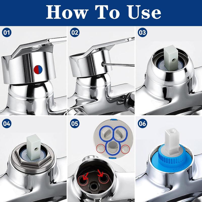[Australia - AusPower] - Ceramic Cartridge 35 mm, Fittings Replacement Parts Cartridge, Mixer Tap Cartridge, Ceramic Tap Cartridge, Inner Tap Cartridge for Tap Bathroom, Kitchen Tap (Blue) Blue 