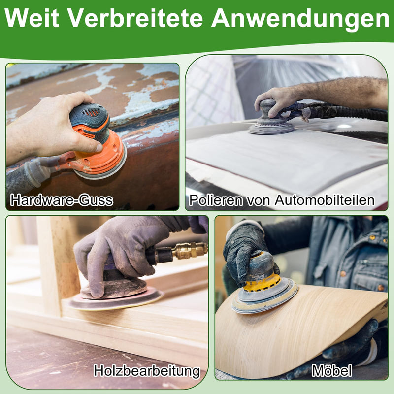 71 Stück Schleifpapier 125mm Klett Set, Trockene und Nasse Schleifscheiben | Körnungen 60/150/240/400/800/1000/1500/2000/3000/5000 Schleifpapier,für Die Verwendung An Automobilen, Metall und Holz