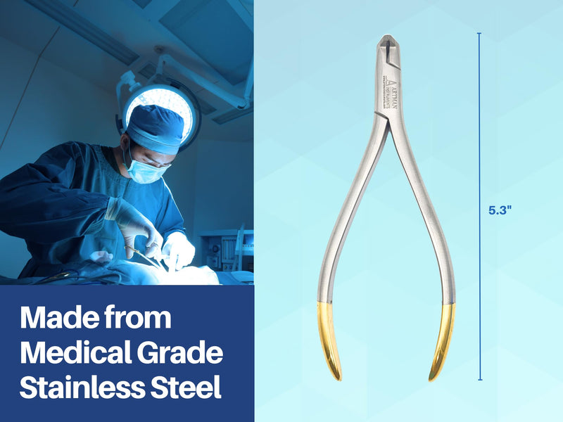 [Australia - AusPower] - ARTMAN INSTRUMENTS Braces Wire Cutter Orthodontic Distal End Cutter Large Handle Tungsten Carbide Inserts with Safety Hold 