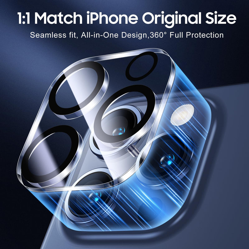 [Australia - AusPower] - UniqueMe Compatible for 3 Pack iPhone 15 Pro/iPhone 15 Pro Max Camera Lens Protector, [Drop Protection] [Case Friendly] 9H Tempered Glass Camera Cover Screen [2023 New Version] 15 Pro/15 Pro Max Transparent 