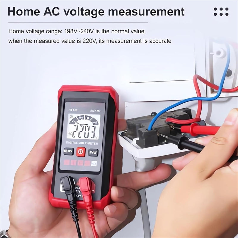 [Australia - AusPower] - HT Automatic Digital Multimeter - Auto-Ranging Voltmeter - Electric Meter Tester Tool Smart Measurement - Non Contact Volt DC Amp Meter Tester Digital Voltmeter for Ac/Dc Voltage (Red) Red 
