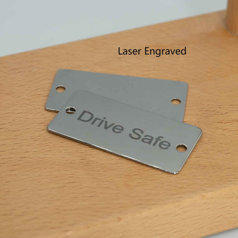 StayMax Metal Engraving Blanks Stamping Blanks Stainless Steel Rectangle Blank Tags with Two Holes 1 Inch x 2 Inch 50 Pack