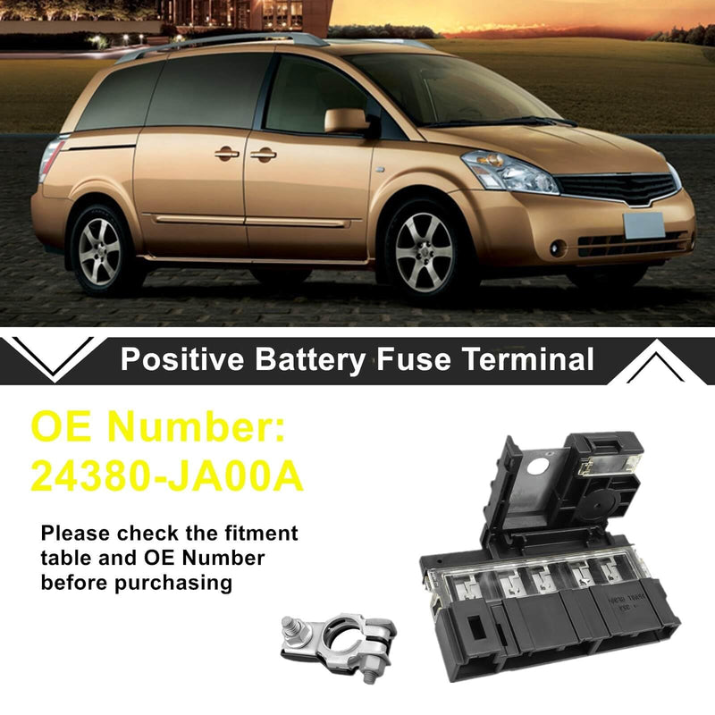[Australia - AusPower] - 24380-JA00B Positive Battery Fuse Terminal Fit for Nissan Quest 2011-2017, Fusible Fuselink Fuse with Battery Terminals & Nuts Replace 24380JA00B 243407F003 