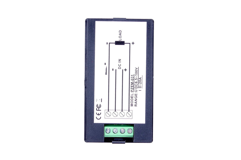 [Australia - AusPower] - DC 6.5-100V 20A Voltage Amperage Power Energy Meter DC Volt Amp Tester Gauge Monitor LCD Digital Display with Blue Backlight Measuring Volts Current with Built-in Shunt 