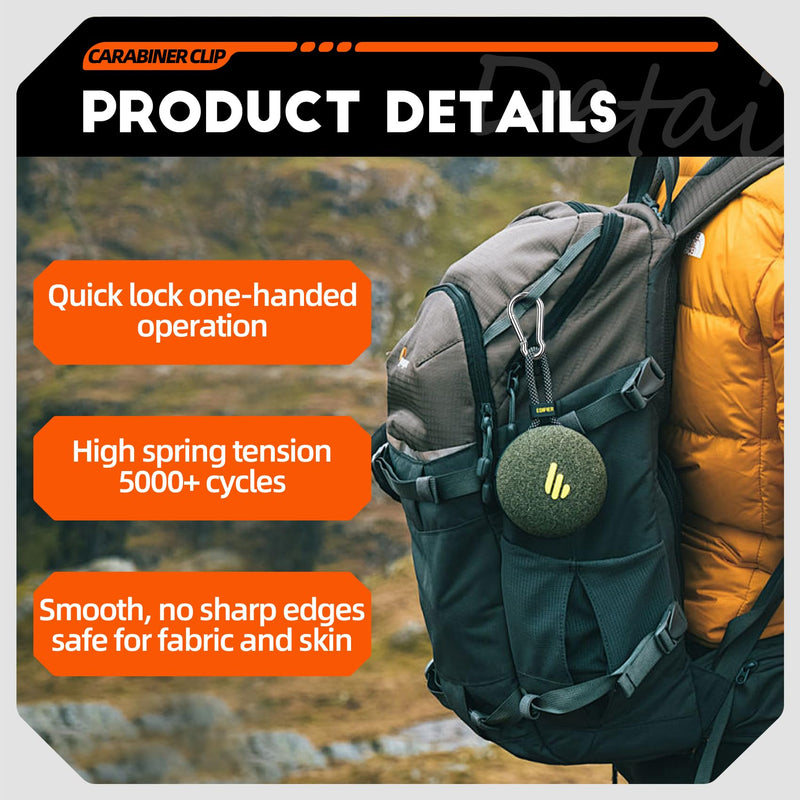 [Australia - AusPower] - 30 Pcs Carabiner Clip, Stainless Steel Carabiner Clip, 1.57 Inch Small Carabiner Clips, Mini Carabiner Heavy Duty, Snap Hooks for Hanging, Chains, Camping, Hiking, Fishing 