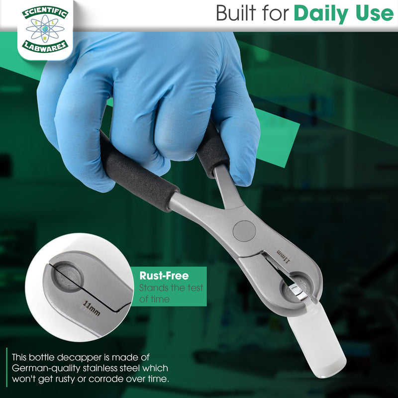 Dual Action Decapper Pliers for Decapping Crimped Vials and Bottles Scientific Labwares (11mm and 20mm) 11mm and 20mm