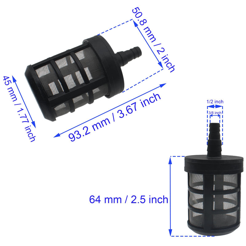 [Australia - AusPower] - 2 PCS Water Pump Inlet Strainer Stainless Steel Hose Encryption Filter Black Pump Inlet Strainer Screen for Most Pumps and Sprayers 
