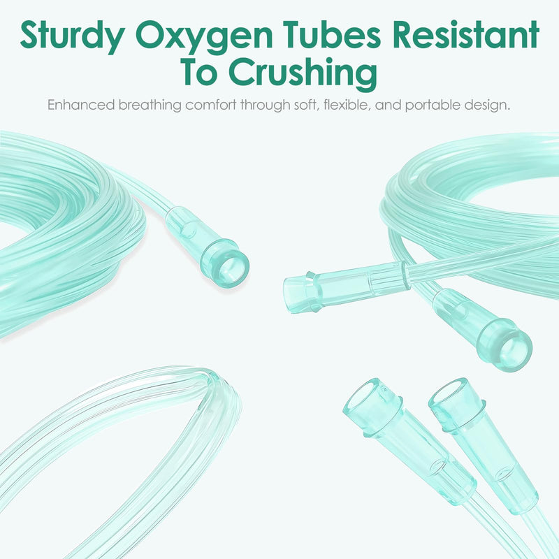 [Australia - AusPower] - 5 Pack Green 7ft Oxygen Tubing with 2pcs Connectors - Crush Resistant, Non-Kinking, Premium Quality Plastic Tubes Green-7ft-5Pack+2pcs 