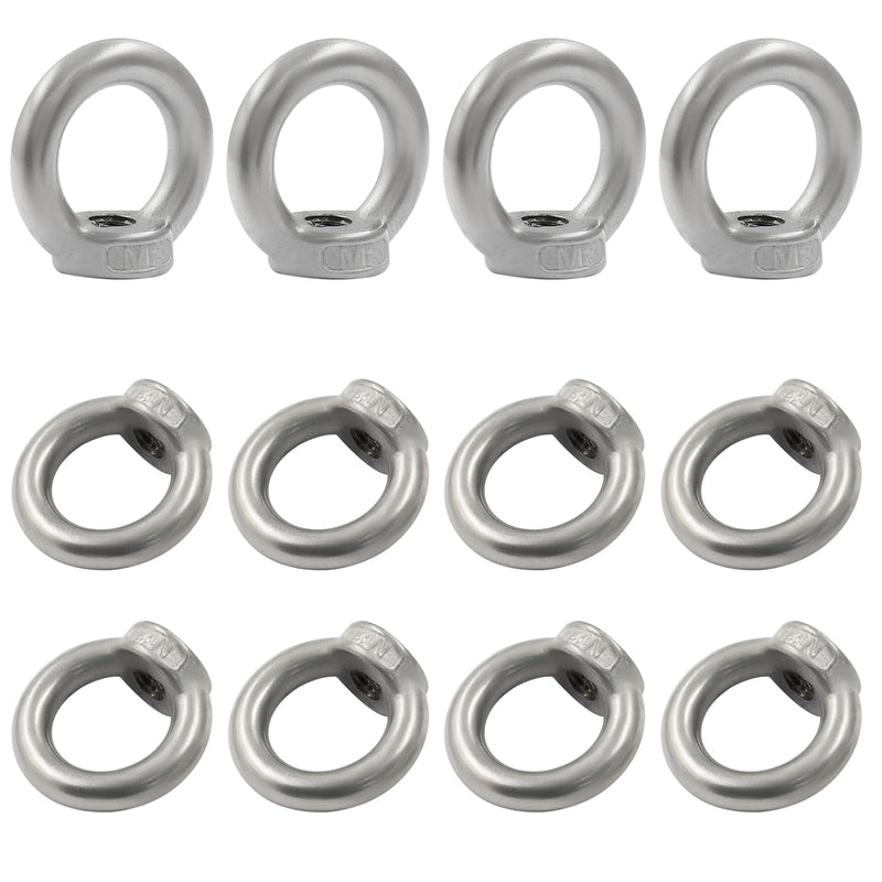 [Australia - AusPower] - 10 Pcs M8 Metric Ring Shape Lifting Eye Nut, 304 Stainless Steel Threaded Nut Fastener for Heavy Duty Use, M8 (5/16") M8 (5/16"） 