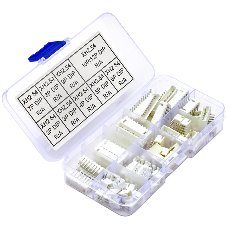[Australia - AusPower] - JST Connector Kit, XH2.5 DIP Header Jst 2.54mm Pitch IC Socket Plugs Adapter, JST-XH 2/3/4/5/6/7/8/9/10/12Pin DIP Header Side Type Right Angle Type Header (XH2.5-DIP-R/A) JST-2.5MM-XH-DIP-Right Angle Header 