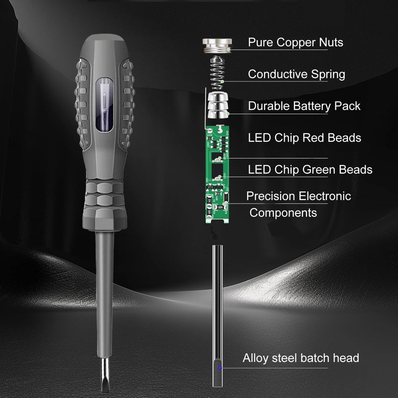 [Australia - AusPower] - 2-in-1 Screwdriver with Strong Torque and Magnet, 2 Pieces Voltage Tester Screwdriver, Phase Tester Screwdriver, Electrician Screwdriver, Power Tester Screwdriver Test Screwdriver 