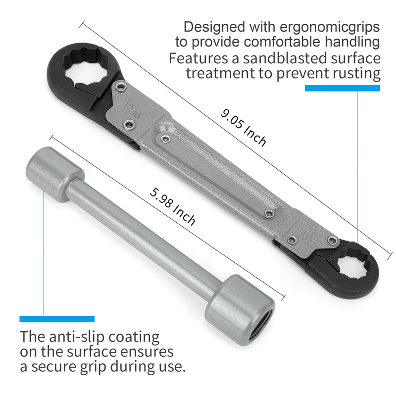 [Australia - AusPower] - Plumbing Tools Angle Stop Wrench Kit, Angle-on Wrench Professional Plumber Wrench Tools for Installing New Compression Angle Stop and Removing the Compression Ring 