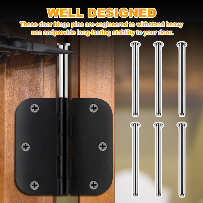 [Australia - AusPower] - Hinge Pins for Doors 3.5'' Stainless Steel Door Hinge Pins Silver (6 pcs) 