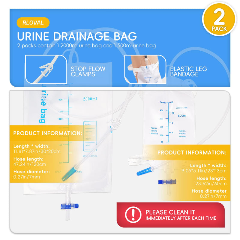 [Australia - AusPower] - External Catheter for Men, 10pcs Condom Catheters External self Sealing Tape Set, 1pcs XL Catheter Leg Bag (500ml), 1pcs Extra Large Catheter Urine Bag (2000ml) (1.38inch/35mm) 1.38inch/35mm 