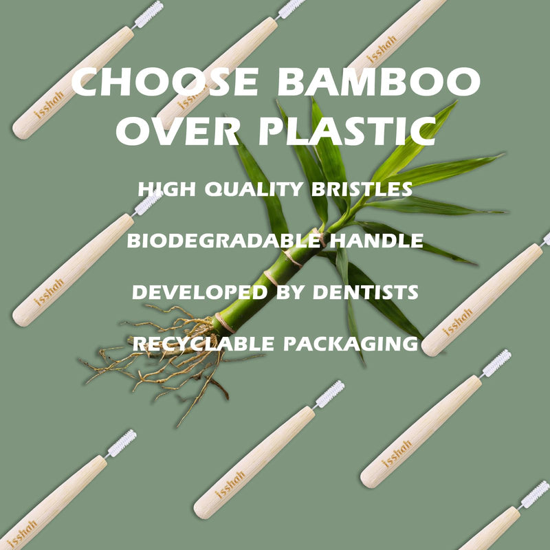 [Australia - AusPower] - Biodegradable Bamboo Handle Interdental Brushes Between Teeth Cleaner Deep Clean Toothpick, FSC Certified and PETA Approved, Size 1 (0.45mm), 40 Count 1 Count (Pack of 40) # 1 (0.45mm) 