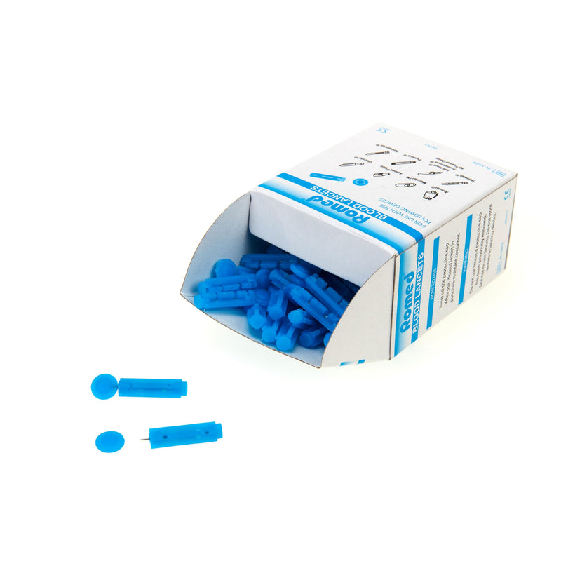 Blood Lancets Blue Tri-bevel Lancing Machine - 1000 blue lancets, <em>not present</em>