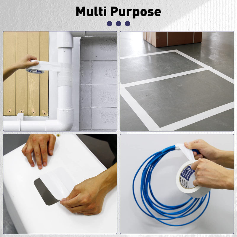 [Australia - AusPower] - Duct Tape White Heavy Duty - 1.88 in 35 Yds Waterproof No Residue Strong Adhesive Duct Tape Tearable for Indoor Outdoor Use,Multi Purpose Home Repair 